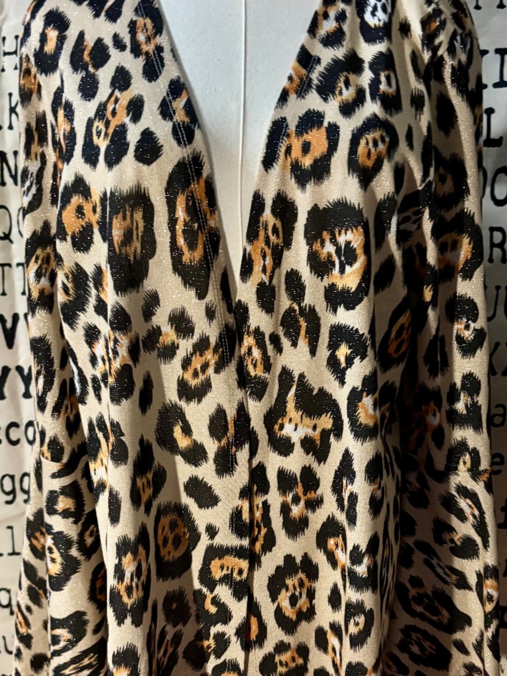 Crazy Train Black & Silver Leopard Print Cardigan